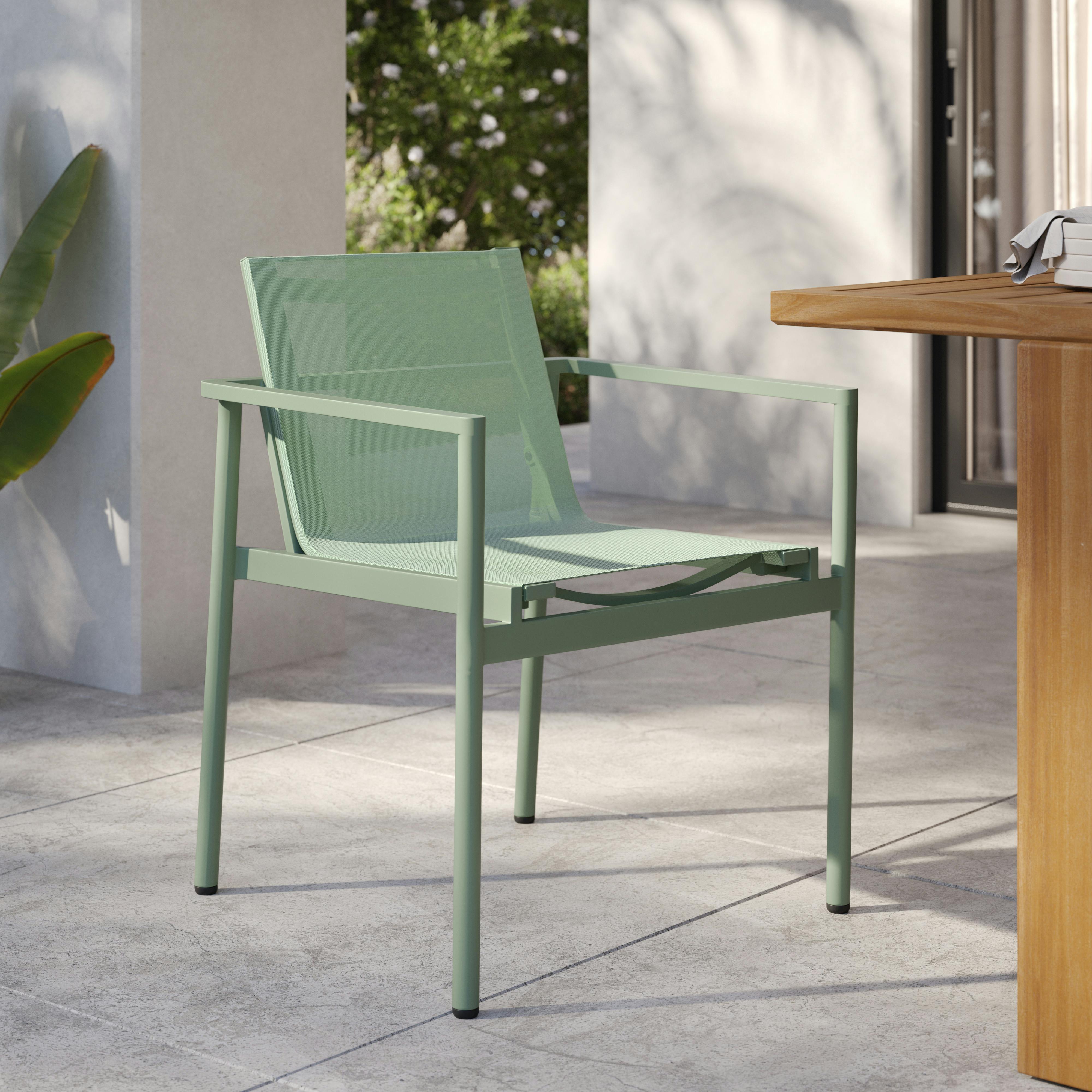 Tola Khaki Green Outdoor Stackable Textilene Dining Armchair | Article