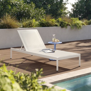 Tola 78" Outdoor Chaise Lounge - White