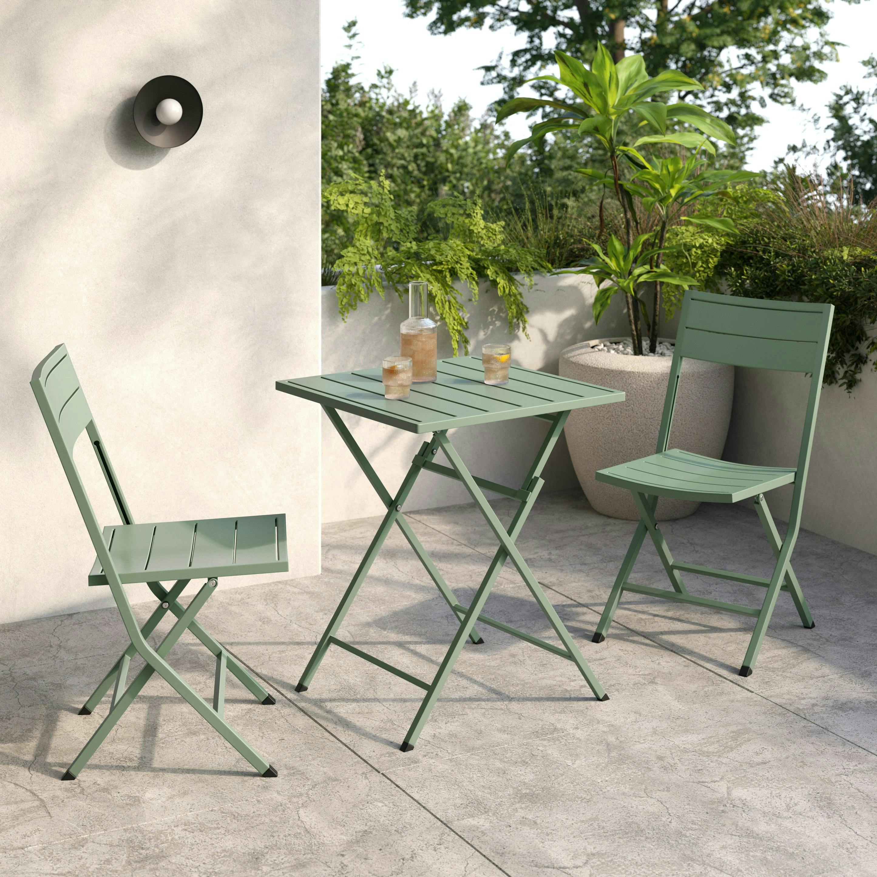 Nina Khaki Green Outdoor Folding Cafe Table | Article