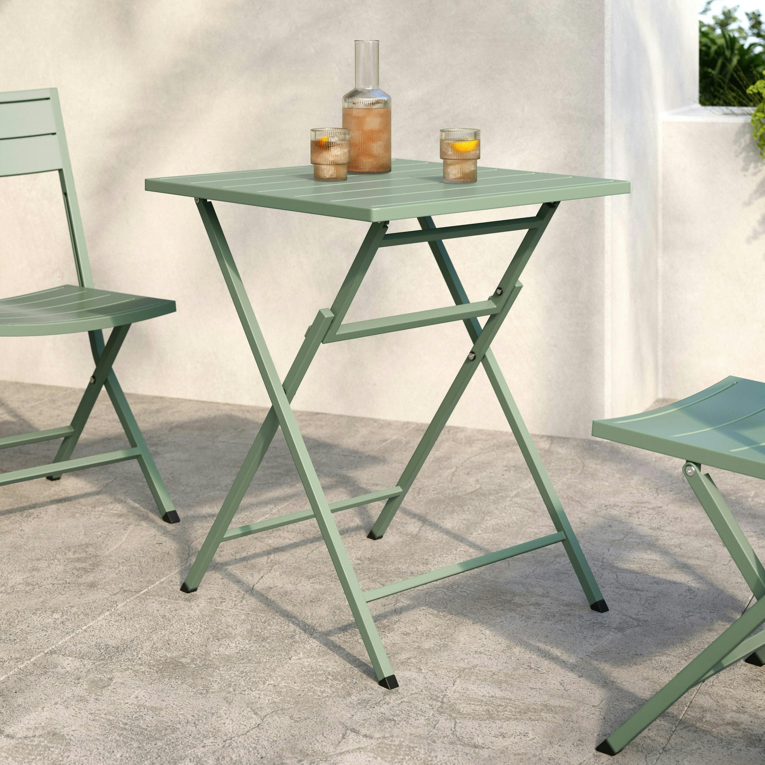 Nina Khaki Green Outdoor Folding Cafe Table | Article