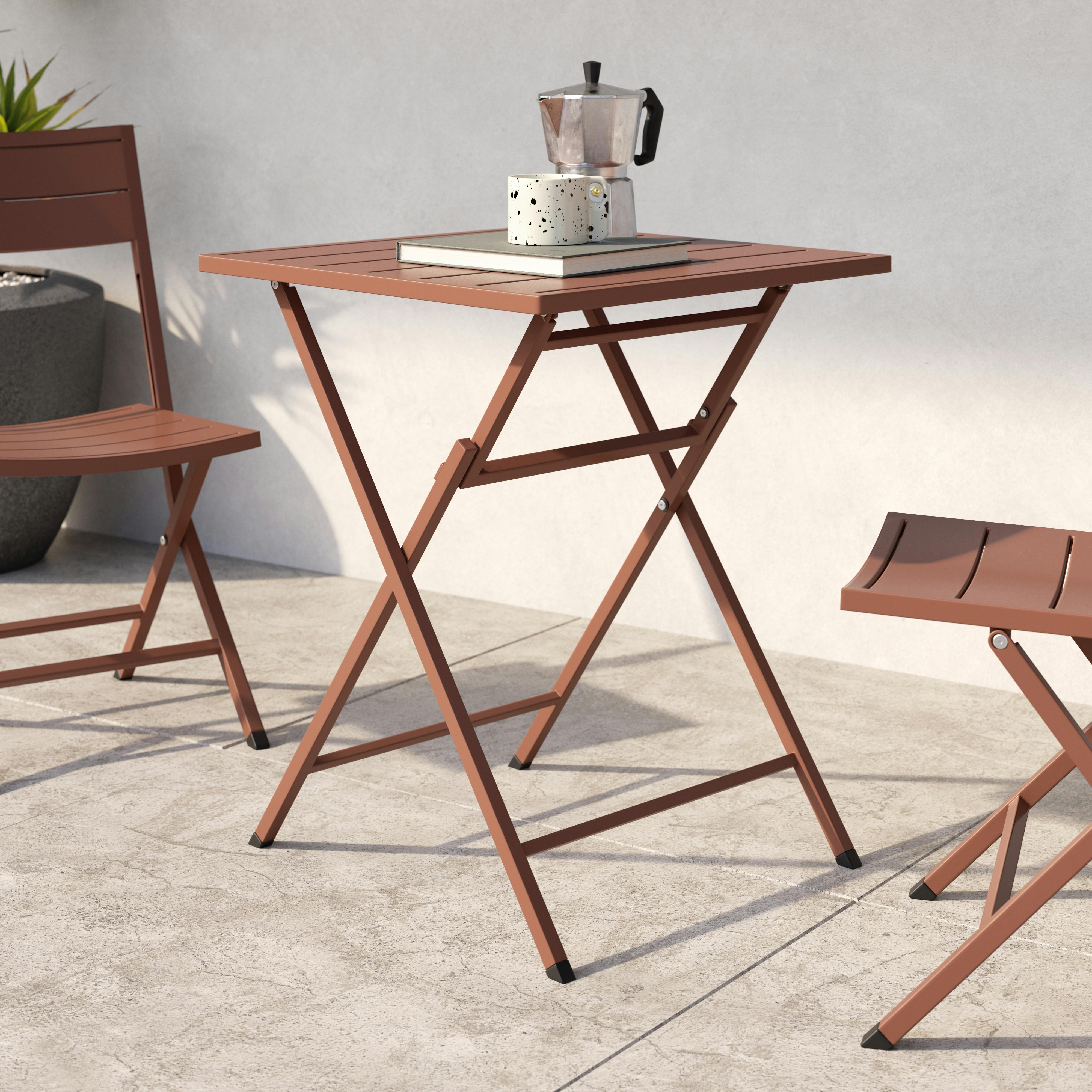 Nina Ochre Brown Outdoor Folding Cafe Table | Article