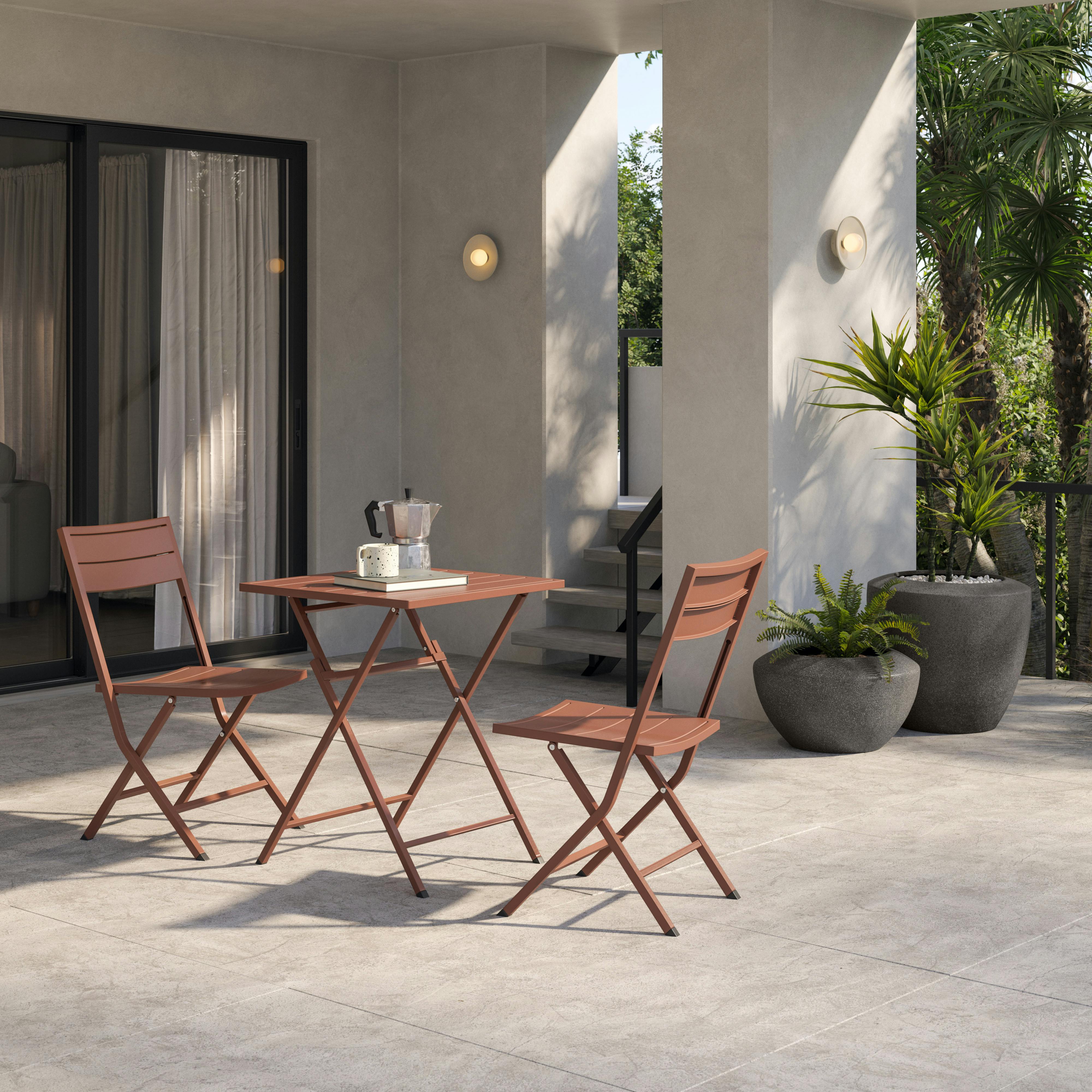 Nina Ochre Brown Outdoor Folding Cafe Table | Article