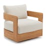 Pilou 32.75" Outdoor Swivel Chair - Dravite Ivory