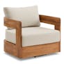 Pilou 32.5" Outdoor Swivel Chair - Dravite Ivory