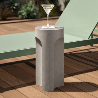 Noah Outdoor Cement Drinks Table - Gray