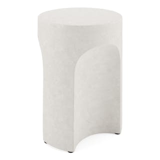 Noah Outdoor Cement Side Table - White