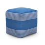 Mika 16" Indoor/Outdoor Pouf - Cobalt Blue