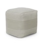 Mika 16" Indoor/Outdoor Pouf - Ridge Taupe