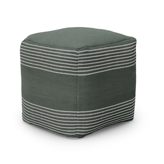 Mika 16" Indoor/Outdoor Pouf - Sea Green