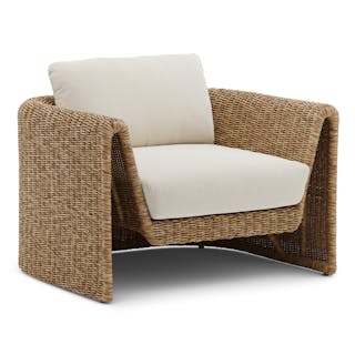 Willa 38" Outdoor Wicker Lounge Chair - Dravite Ivory
