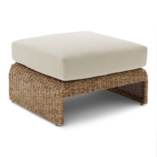 Willa 28.5" Outdoor Wicker Ottoman - Dravite Ivory