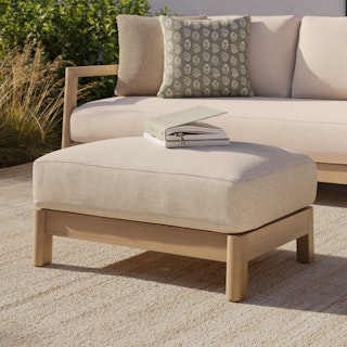Elise 31" Outdoor Ottoman - Basket Beige
