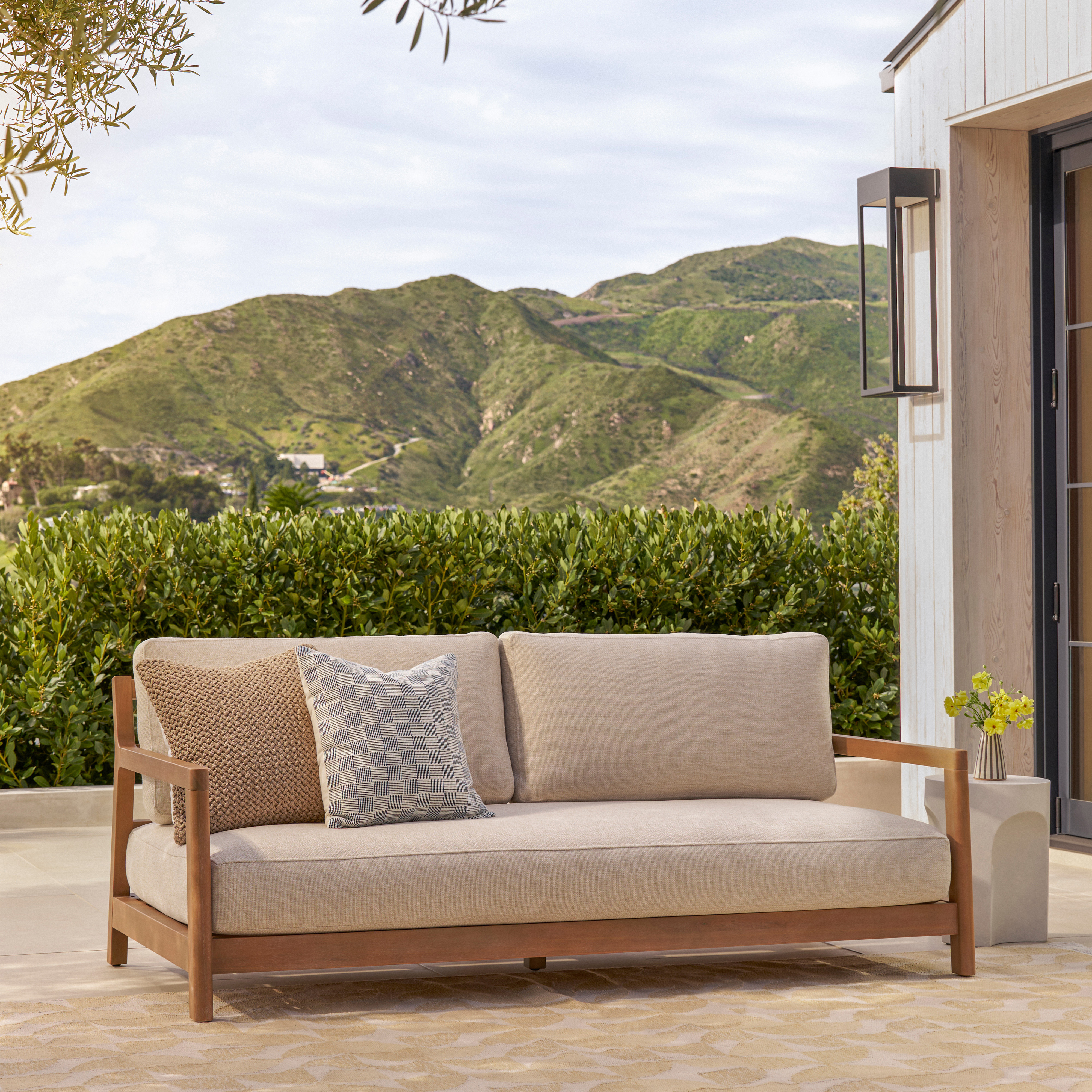 Elise Eucalyptus and Basket Beige Outdoor Sofa | Article
