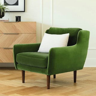 Matrix 30.5" Velvet Lounge Chair - Grass Green