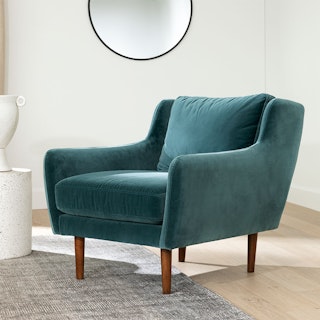 Matrix 30.5" Velvet Lounge Chair - Pacific Blue