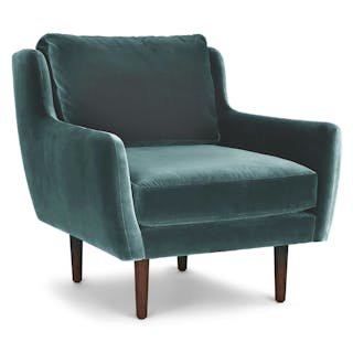 Matrix 30.5" Velvet Lounge Chair - Pacific Blue