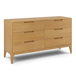 Rosin 6-Drawer Double Dresser - Natural Oak