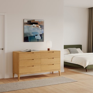 Rosin 6-Drawer Double Dresser - Natural Oak