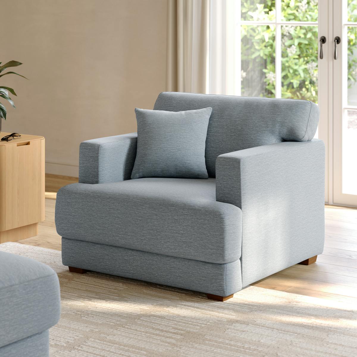 Dawn Silver Light Blue Lounge Chair | Article