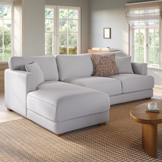 Dawn 100" Left Sectional - Silver Ivory