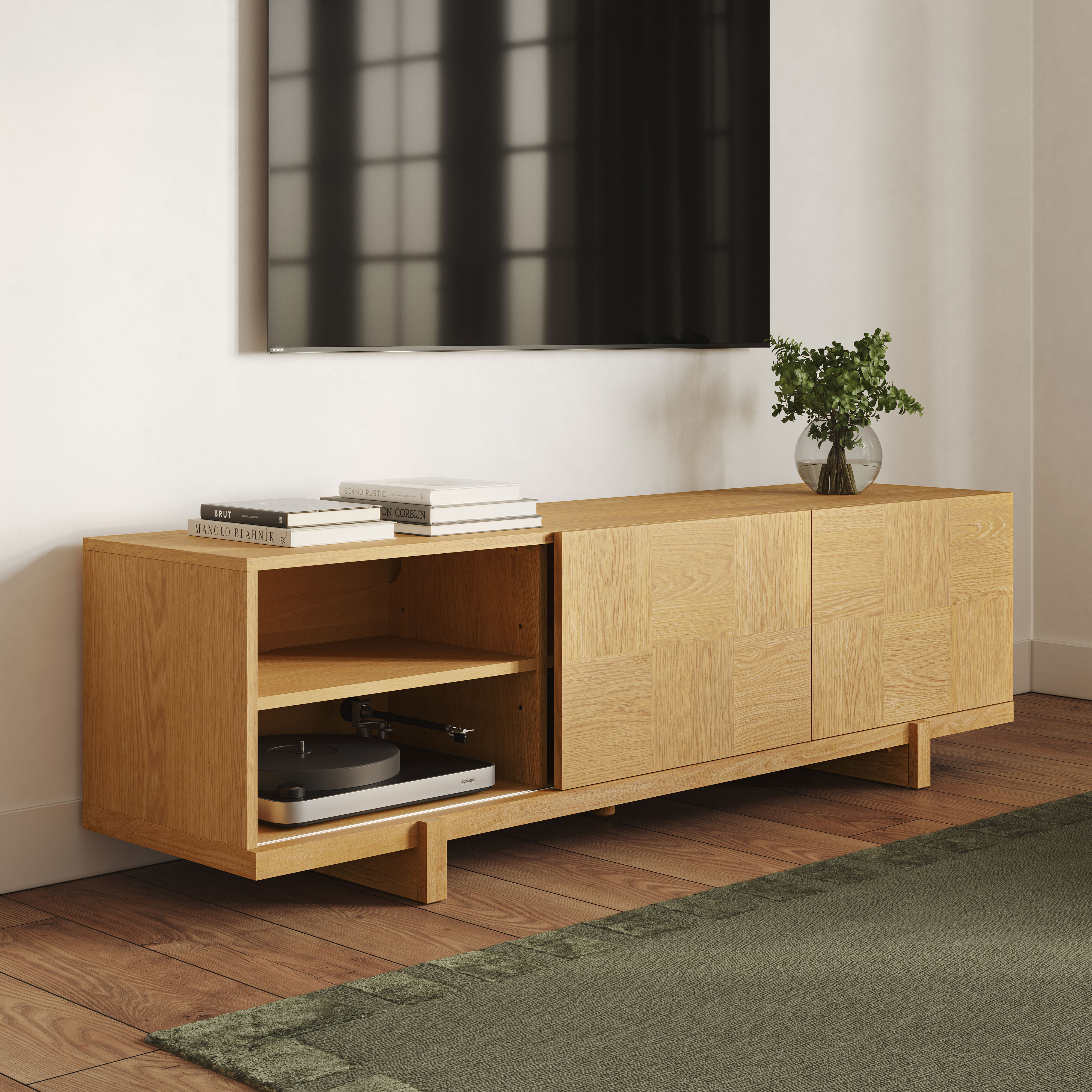 Ayra Natural Oak Media Unit | Article