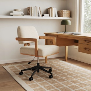 Aquila Office Chair - Ivory Wool Bouclé