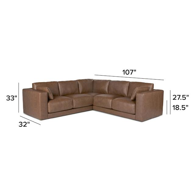 Whitmore Lucia Brown Leather Corner Sectional | Article