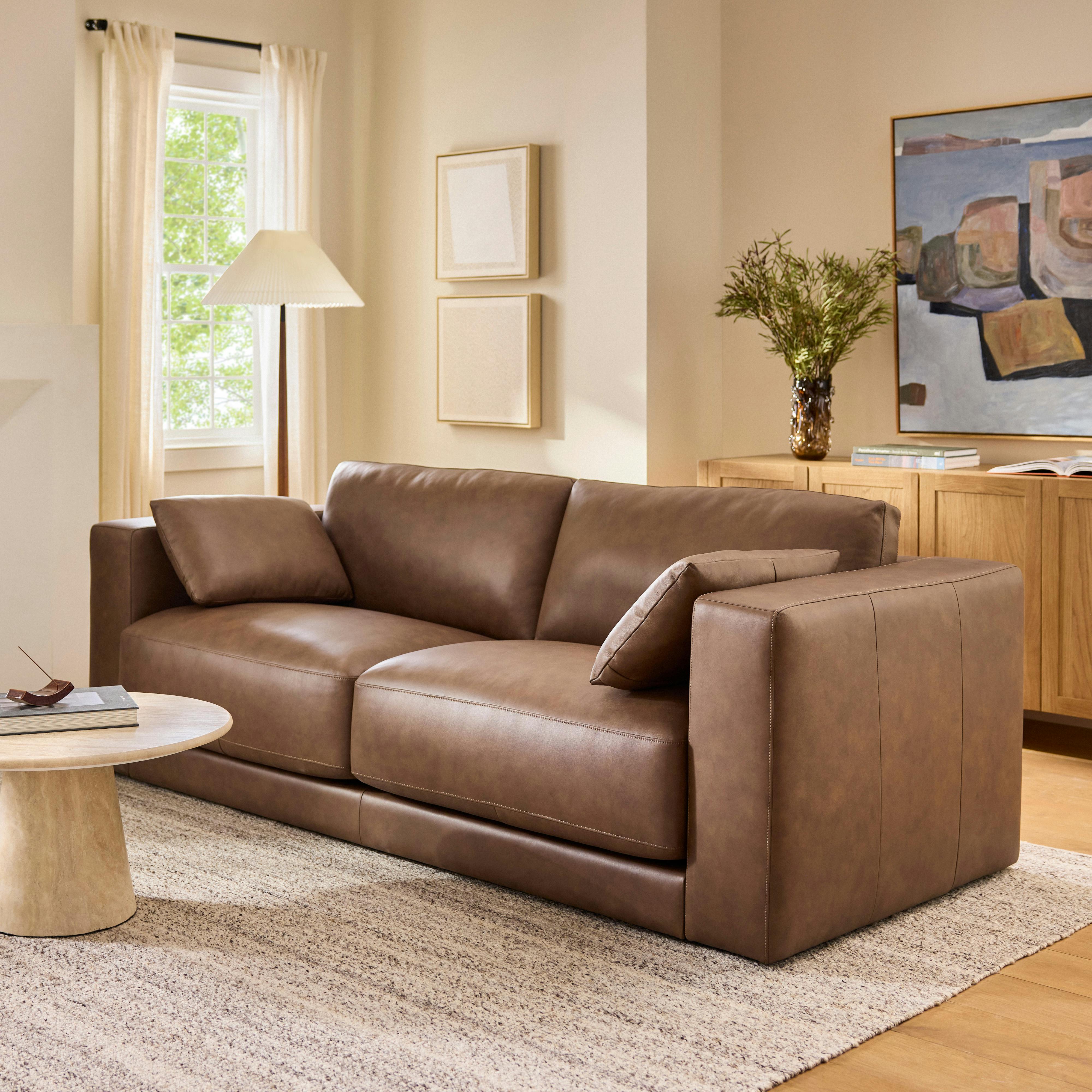 Whitmore Lucia Brown Leather Sofa | Article