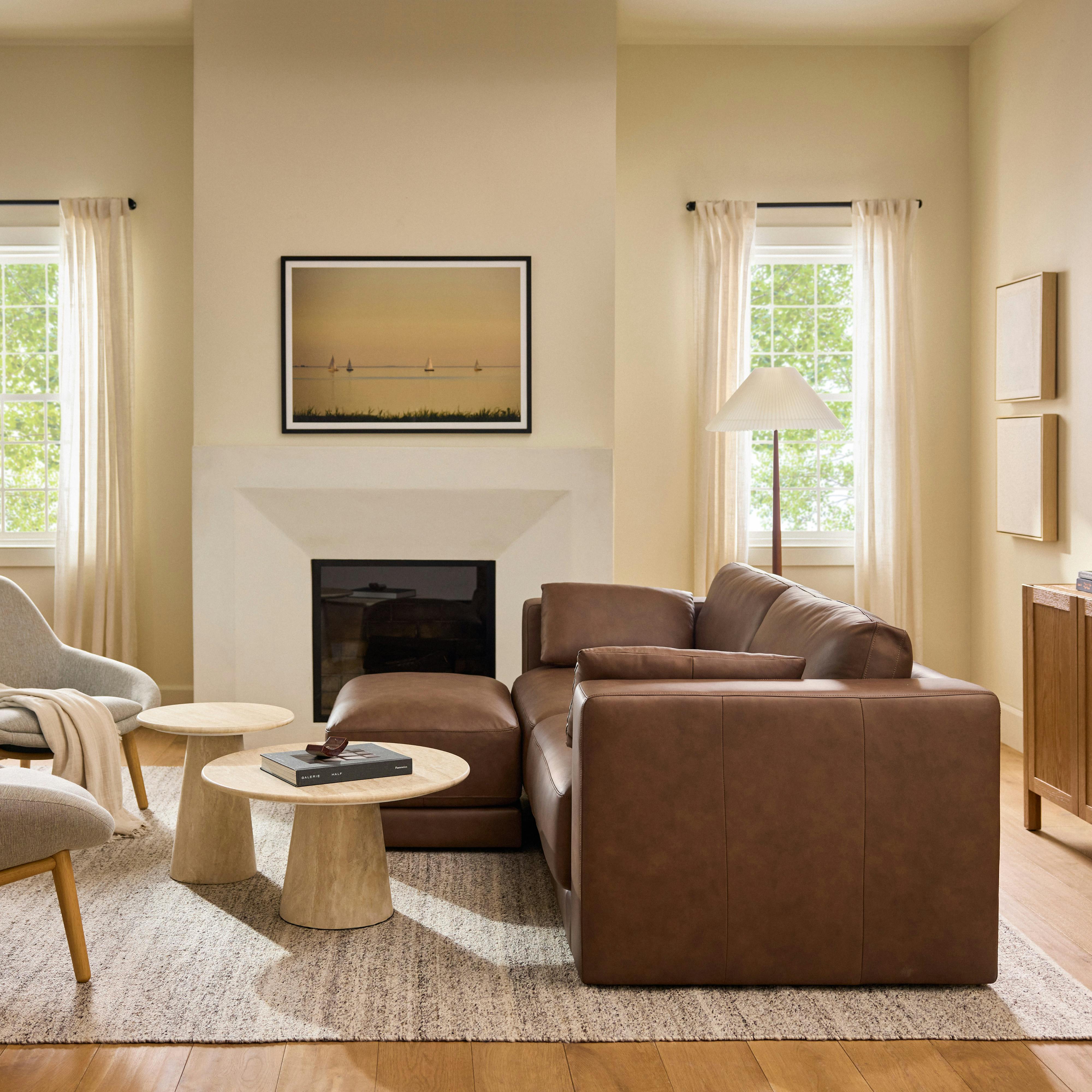 Whitmore Lucia Brown Leather Sofa | Article