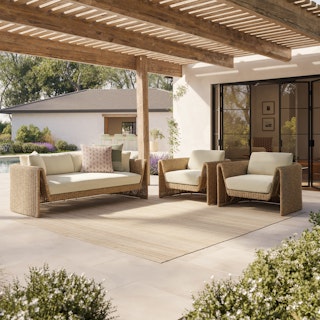 Willa 80" Outdoor Wicker Sofa Set - Dravite Ivory