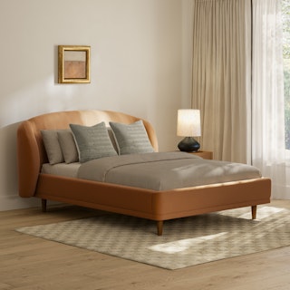 Kayra Queen Upholstered Bed - Felted Ginger