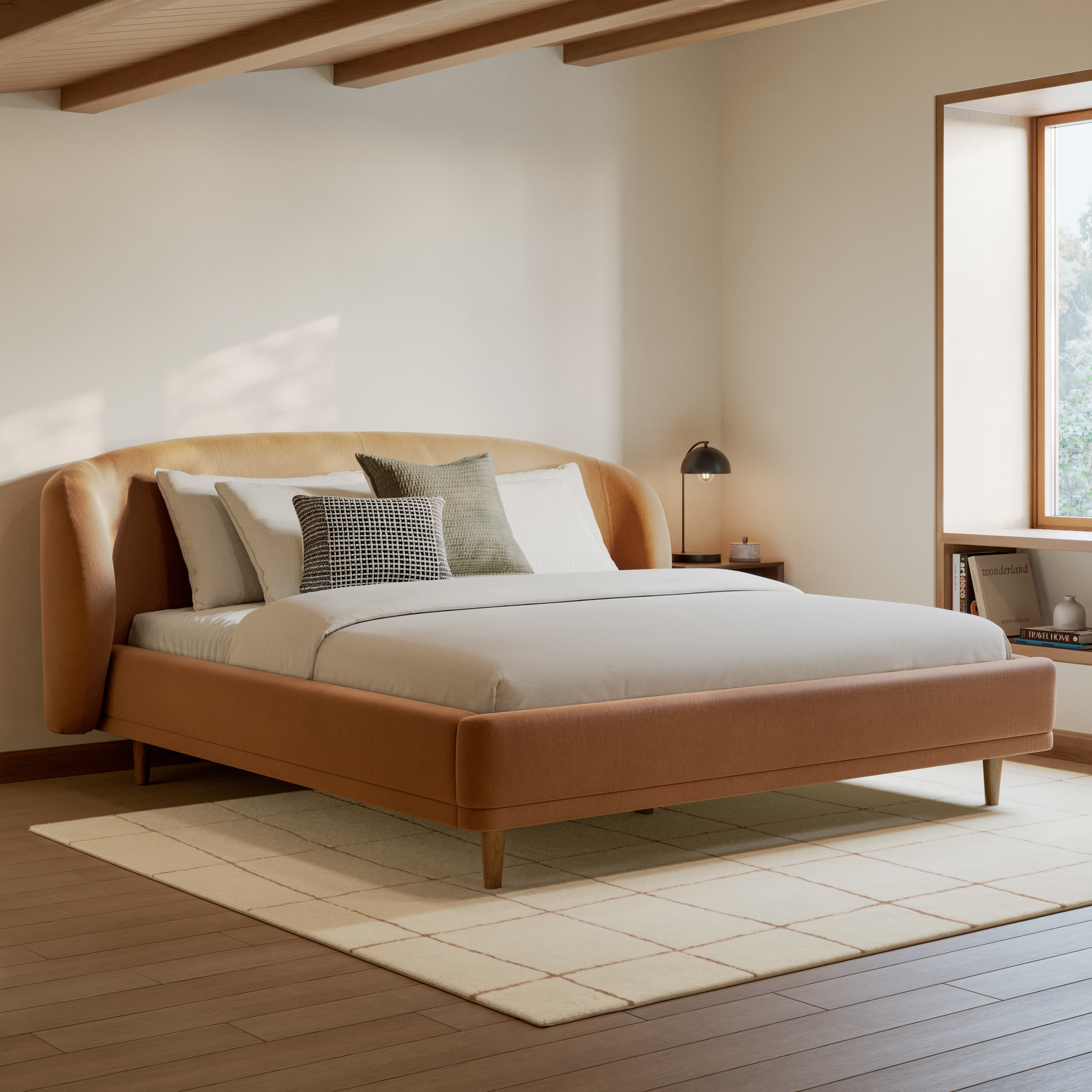 Kayra Felted Ginger King Bed | Article