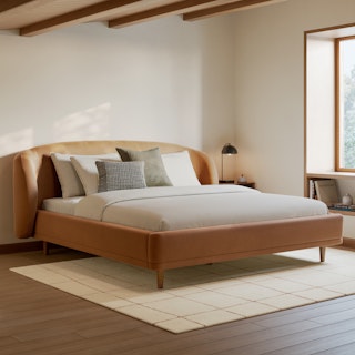 Kayra King Upholstered Bed - Felted Ginger