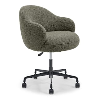 Loa Office Chair - Short Shearling Green