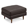 Sven 30" Tufted Leather Ottoman - Lucia Dark Brown