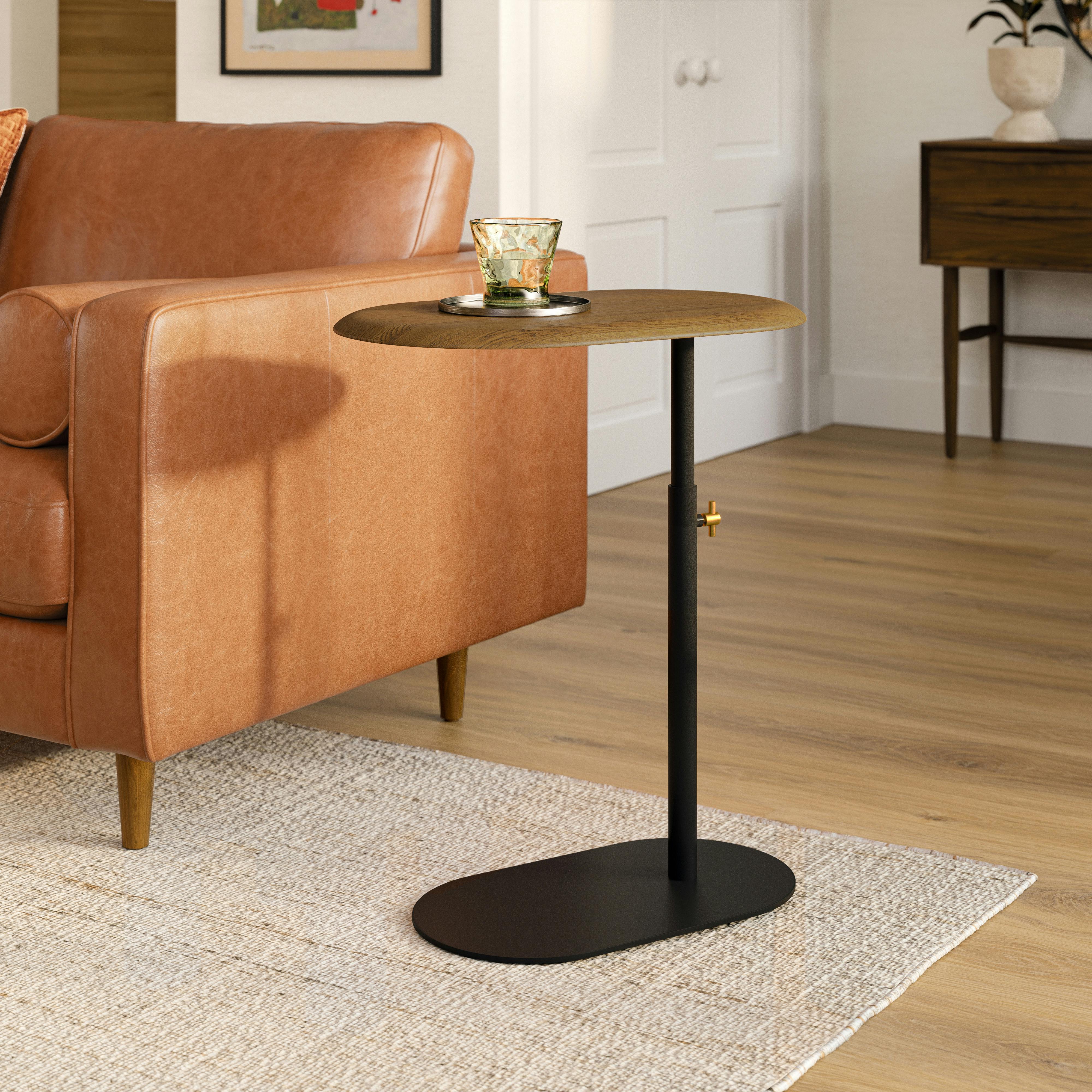 Portima Smoked Oak and Black Metal C Side Table | Article