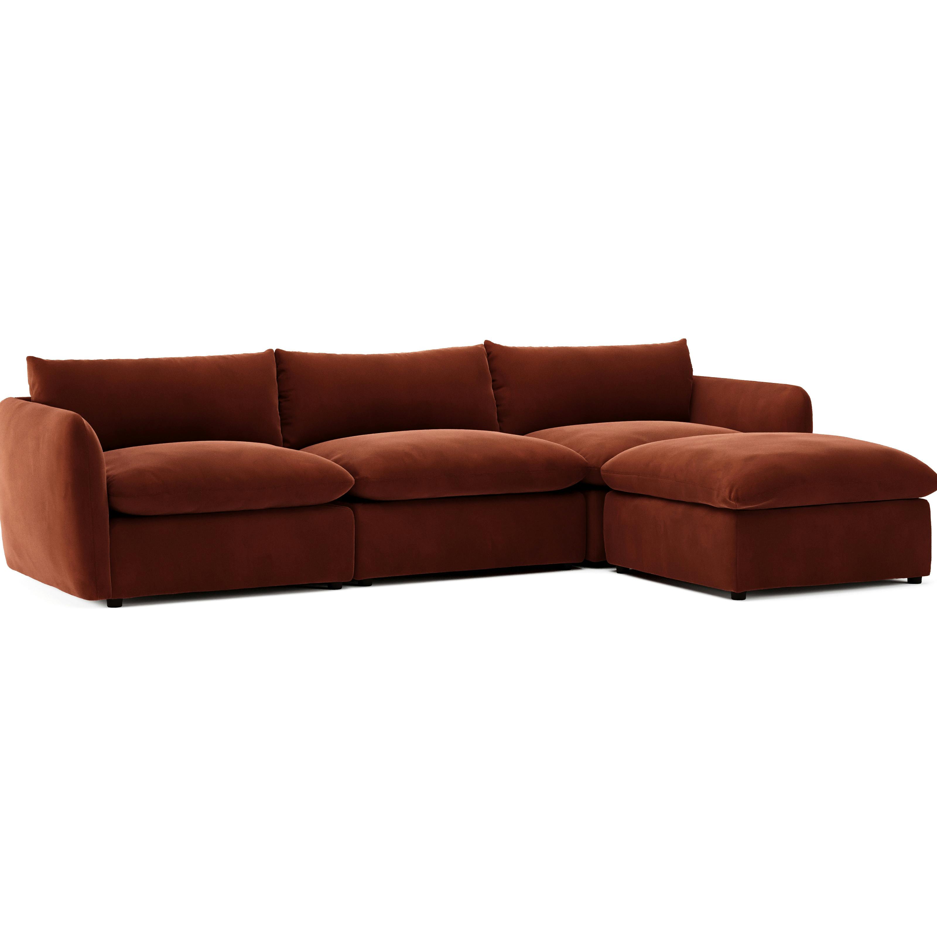 Leigh Hale Warm Gray Velvet Modular & Reversible Sectional Sofa