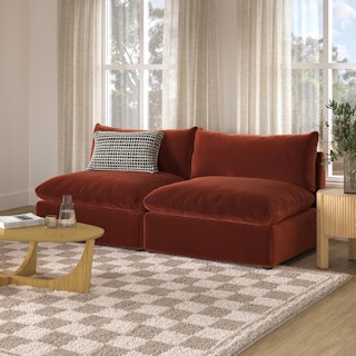 Leigh 79" Velvet Armless Modular Sofa - Hale Rust