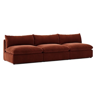 Leigh 118" Velvet Armless Modular Sofa - Hale Rust