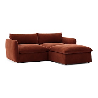 Leigh 92" Velvet Modular Sectional - Hale Rust