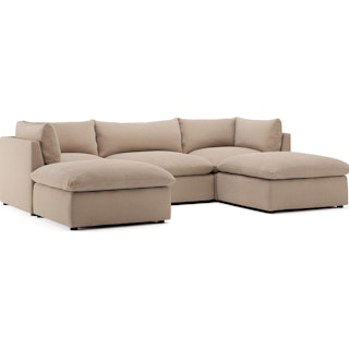 Leigh 121.5" Modular 3-Seater U-Shaped Sectional - Sandstone Wool Bouclé