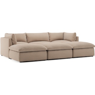 Leigh 121.5" Modular Open Pit Sectional - Sandstone Wool Bouclé