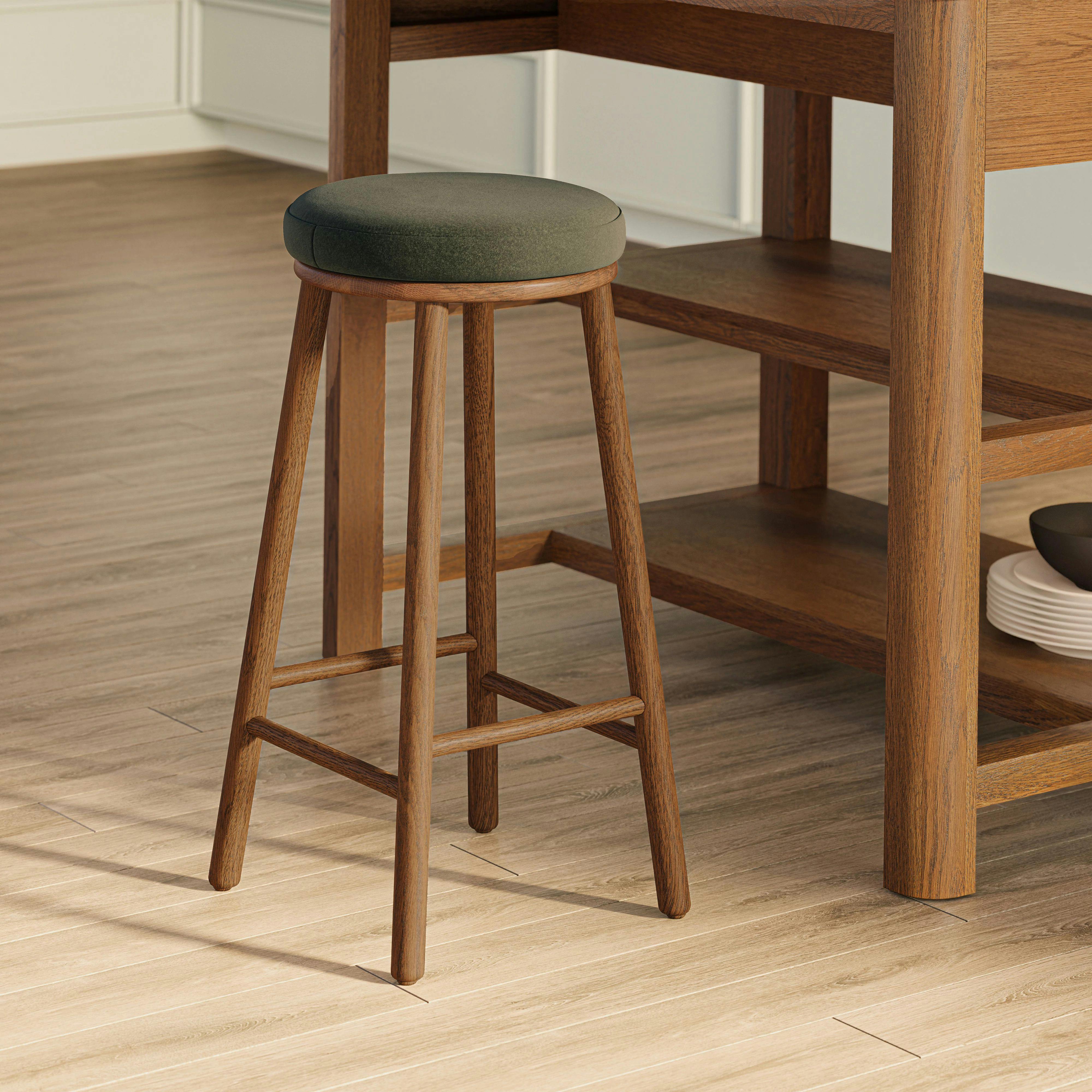 Nurmi Felted Green White Oak Counter Stool | Article