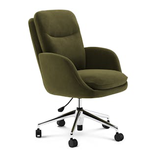 Bea Velvet Executive Office Chair - Hale Oakmoss