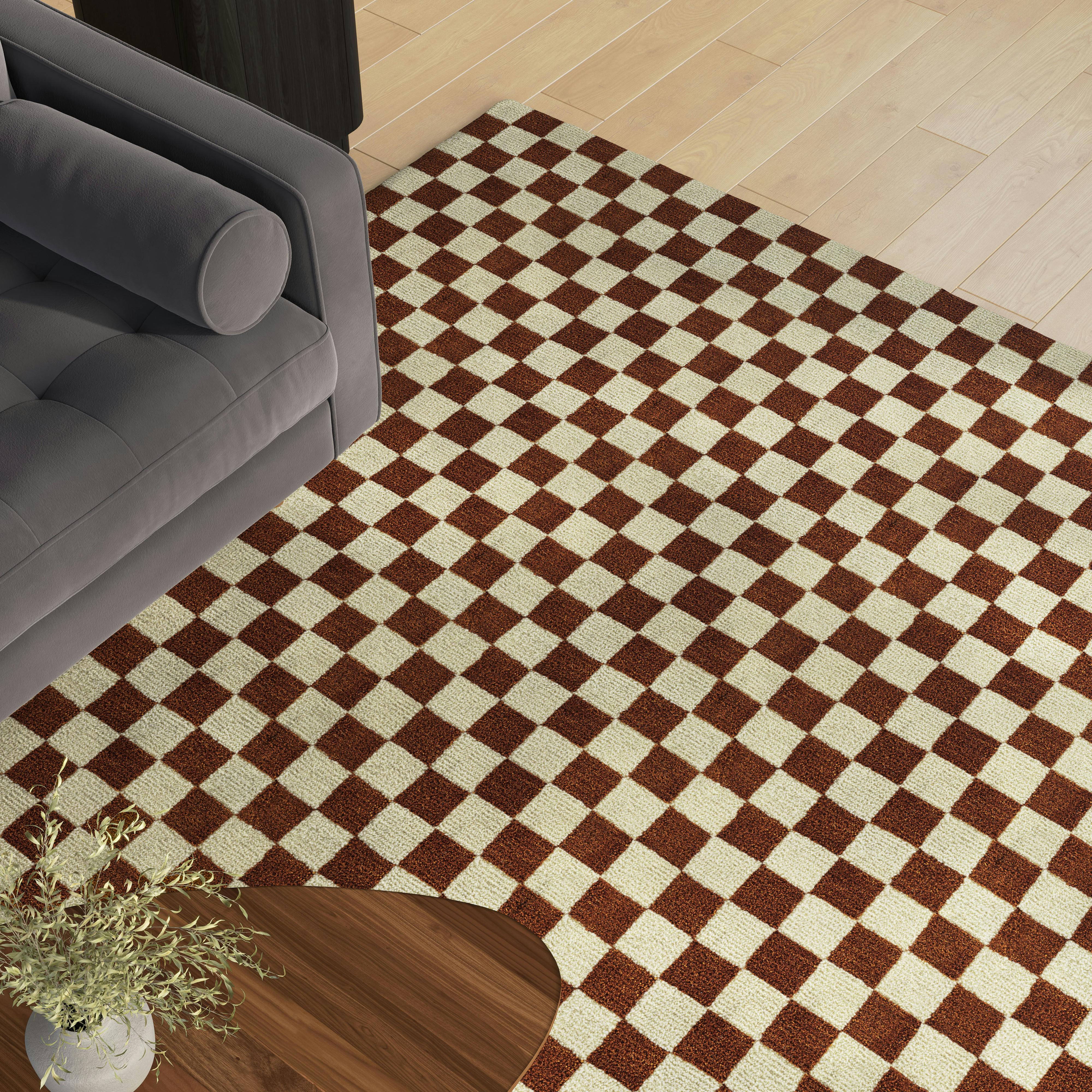 Murray Checkered Rust Rug 8 x 10 | Article