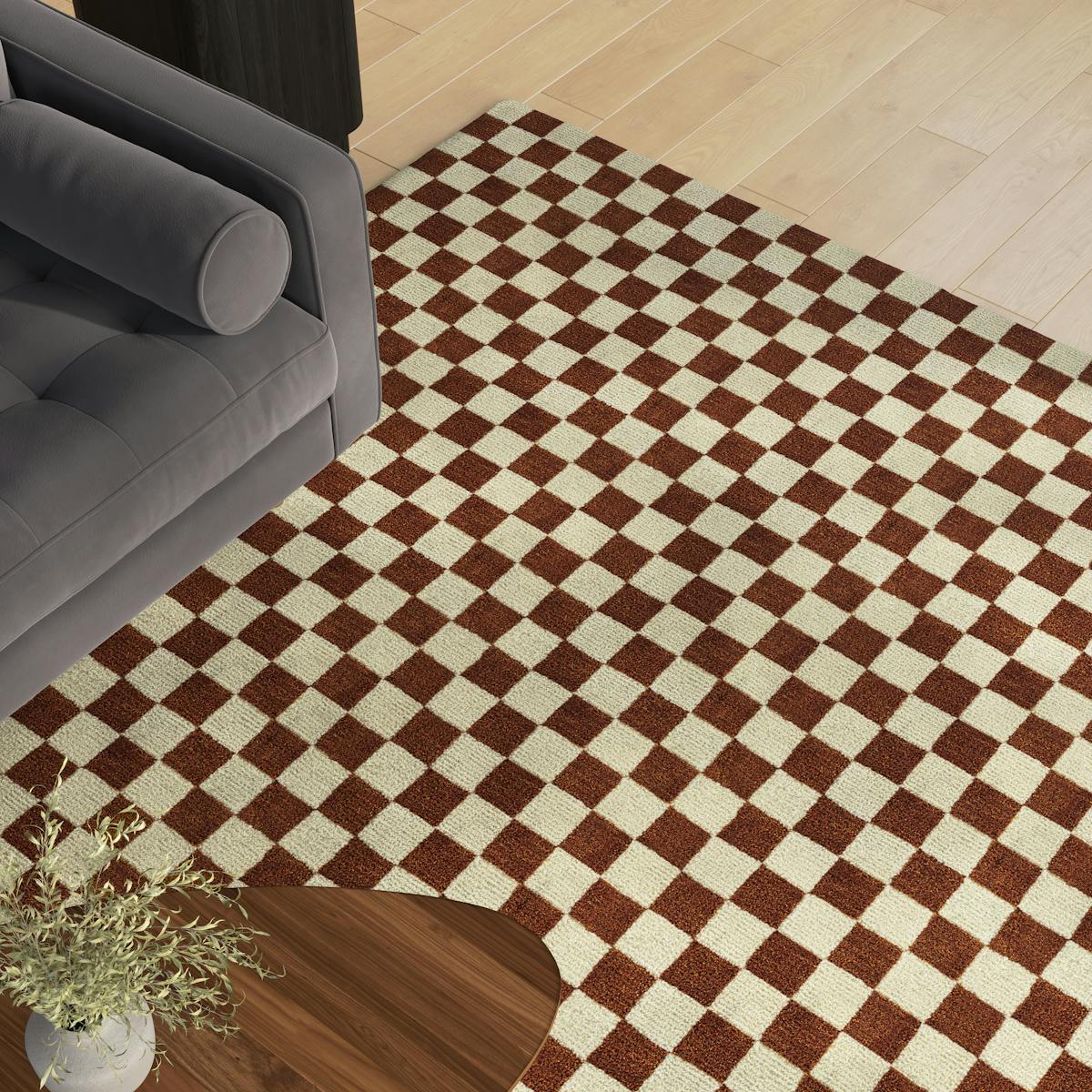 Murray Checkered Rust Rug 8 x 10 | Article