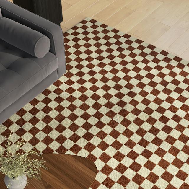 Murray Checkered Rust Rug 8 x 10 | Article