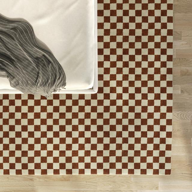 Murray Checkered Rust Rug 9 x 12 | Article