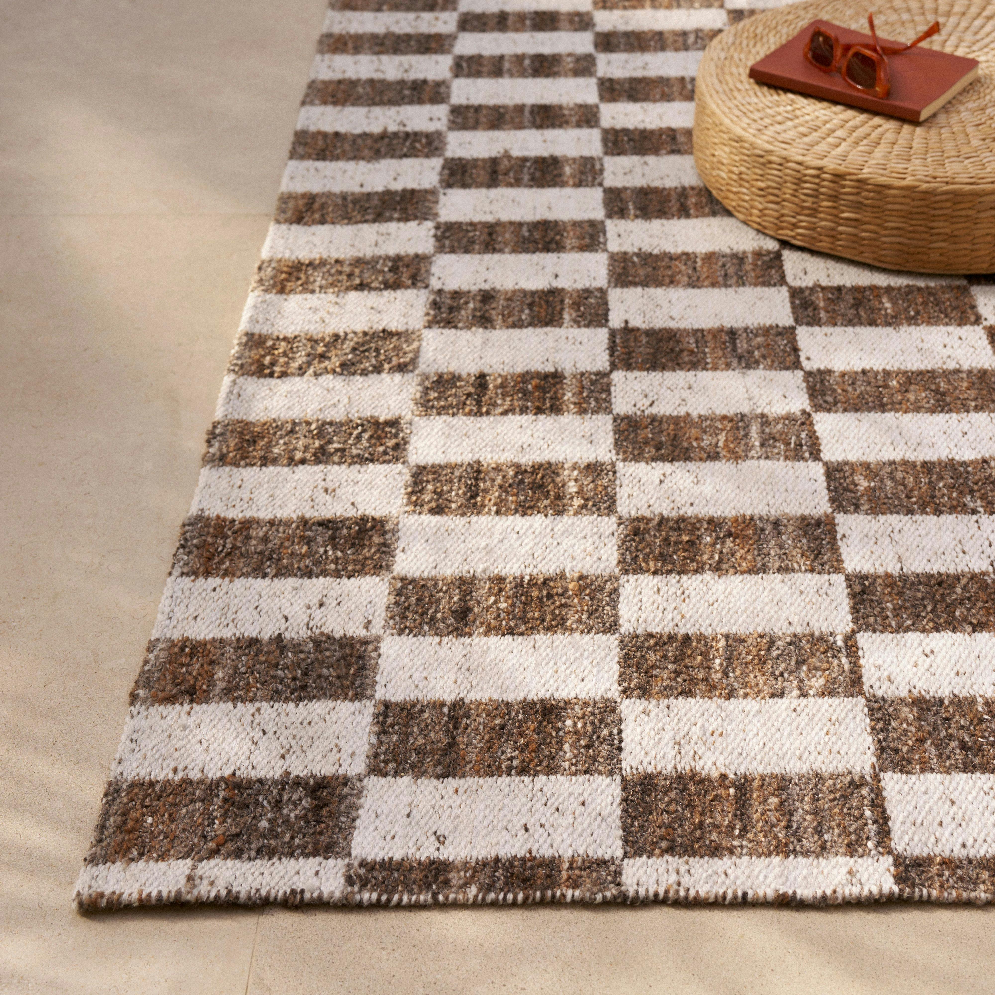 Mira 8x10 Checkered Brown Indoor/Outdoor Rug | Article