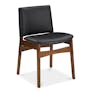 Nosh Leather Dining Chair - Walnut and Black